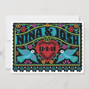 Aangepaste Papel Picado Lovebirds voor Nina 2 Kaart