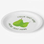 Aangepaste papier partij bord met groene peer prin (Gekanteld)