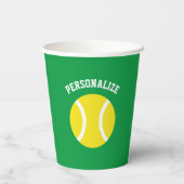 Aangepaste papierbekers met geel tennisbal logo papieren bekers (Achterkant)