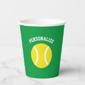 Aangepaste papierbekers met geel tennisbal logo papieren bekers (Voorkant)