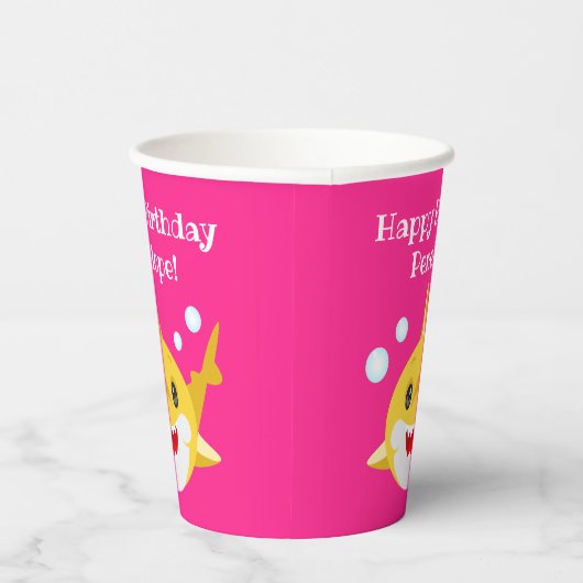 Aangepaste papierbekertjes voor haaien Roze Oceaan Papieren Bekers (Rechts)