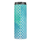 Aangepaste papierberg Foto Blue Polka Dot Sjabloon Thermosbeker (Achterkant)
