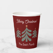Aangepaste papieren bekers met kerstboom ontwerp (Achterkant)