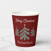 Aangepaste papieren bekers met kerstboom ontwerp (Voorkant)