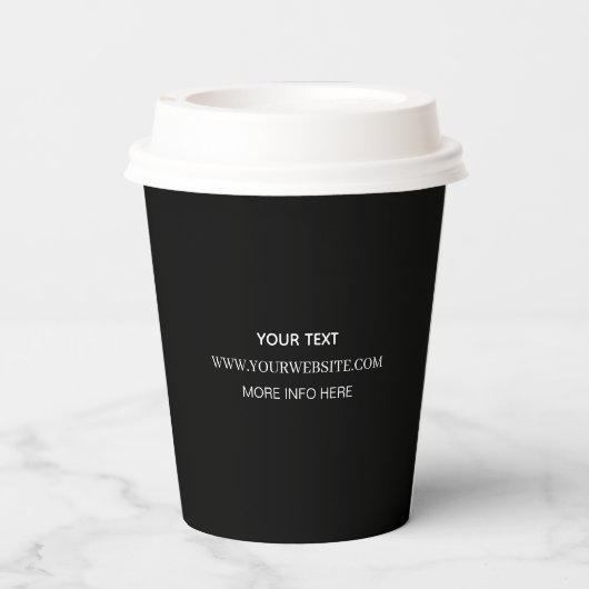 Aangepaste papieren bekers: minimalistische Black Papieren Bekers (Achterkant)