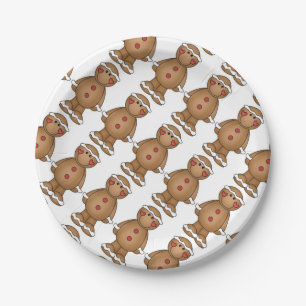 Aangepaste papieren Borden met Gingerbrood Man Bordje