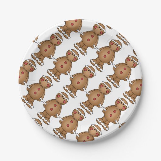 Aangepaste papieren Borden met Gingerbrood Man Bordje (Voorkant)
