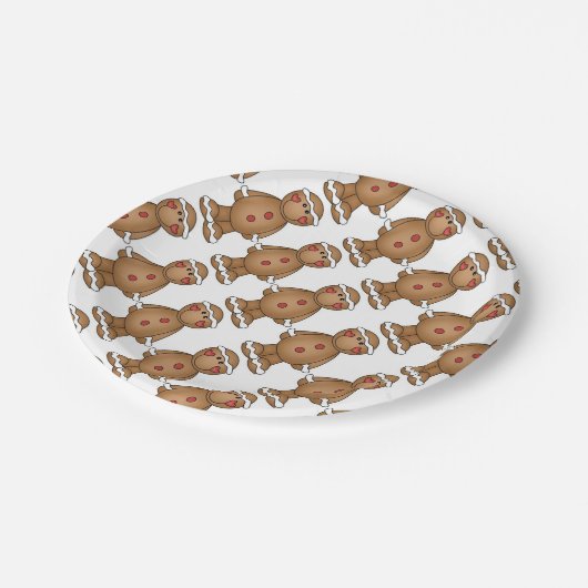 Aangepaste papieren Borden met Gingerbrood Man Papieren Bordje (Gekanteld)