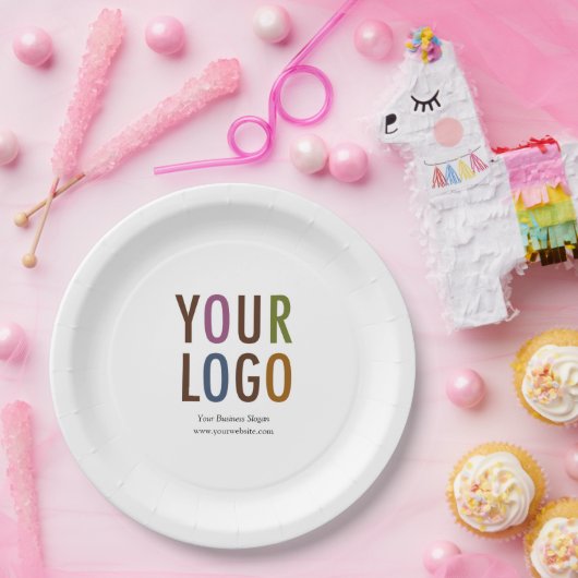 Aangepaste papieren Borden met Logo Gepersonalisee Papieren Bordje (Feest)