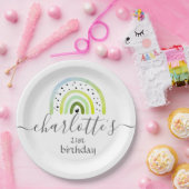 Aangepaste Papieren Borden - Regenboog Groen Bordje (Feest)