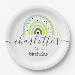 Aangepaste Papieren Borden - Regenboog Groen Bordje