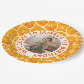 Aangepaste papieren bordjes voor de eerste verjaar (Gekanteld)