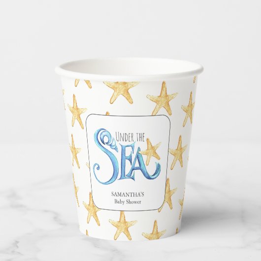 Aangepaste Papieren Cups Beach Baby shower Bekers (Voorkant)