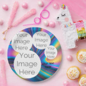 Aangepaste papieren foto tekst sjabloon regenboog papieren bordje (Feest)