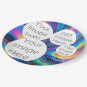 Aangepaste papieren foto tekst sjabloon regenboog papieren bordje (Gekanteld)