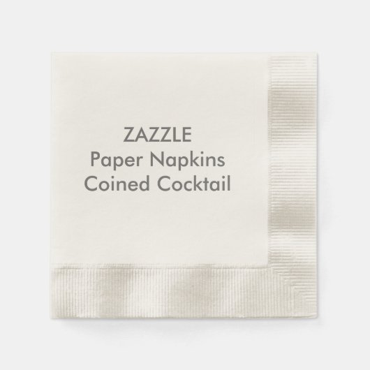 Aangepaste papieren servetten ECRU COINED COCKTAIL (Voorkant)