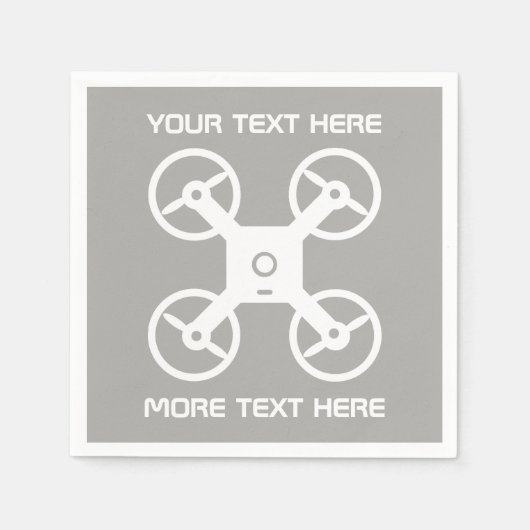 Aangepaste papieren servetten met drone logo (Voorkant)