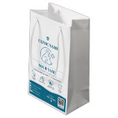 Aangepaste papieren veterinaire tas met QR-code Klein Cadeauzakje (Achterkant Gekanteld)