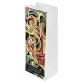 Aangepaste papieren wijnzak voor bedrijfsmerk wijn cadeautas (Achterkant Gekanteld)