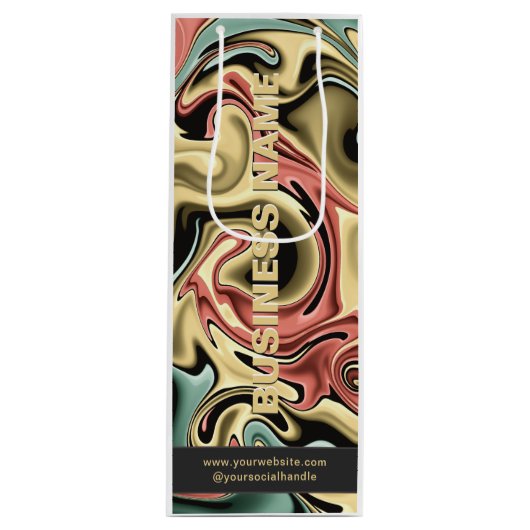 Aangepaste papieren wijnzak voor bedrijfsmerk wijn cadeautas (Voorkant)