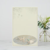 Aangepaste papierfabriek voor Mallard Pair Briefpapier (Staand voorkant)