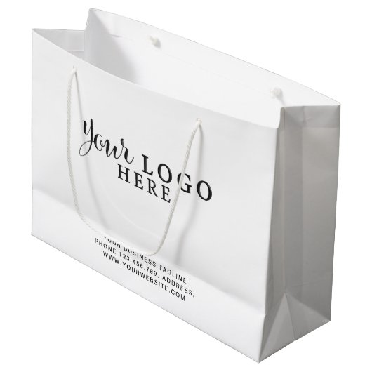 Aangepaste papiertas met de aanduiding Logo No Min Groot Cadeauzakje (Voorkant Gekanteld)