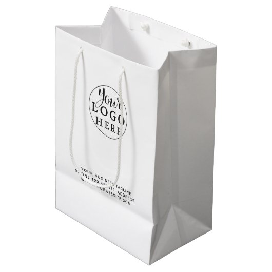 Aangepaste papiertas met Logo geen minimum Medium Cadeauzakje (Voorkant Gekanteld)