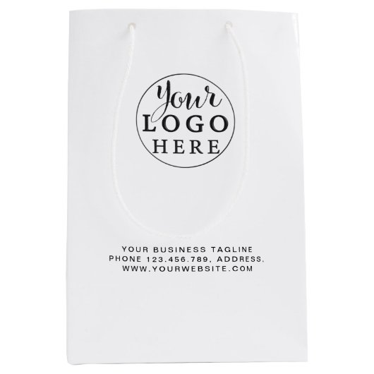 Aangepaste papiertas met Logo geen minimum Medium Cadeauzakje (Voorkant)