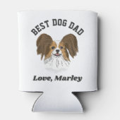 Aangepaste Papillon Puppy Dog Papa Aangepaste naam Blikjeskoeler (Achterkant)