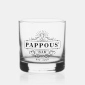 Aangepaste Pappous' Bar Jaar gevestigd glas (Voorkant)