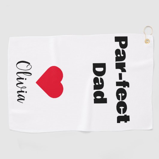 Aangepaste Par-effect Papa Grappige Vaderdag gesch Golfhanddoek (Horizontaal)