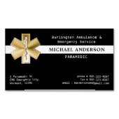 Aangepaste Paramedic EMS EMT Ambulance Gold Logo Magnetisch Visitekaartje (Voorkant)