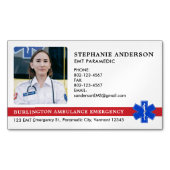 Aangepaste Paramedic EMS EMT Emergency Ambulance L Magnetisch Visitekaartje (Voorkant)