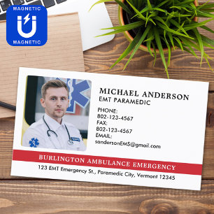 Aangepaste paramedicus EMS EMT Emergency Medical P Magnetisch Visitekaartje