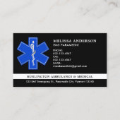 Aangepaste paramedische EMS Ambulance Service Embl Visitekaartje (Voorkant)