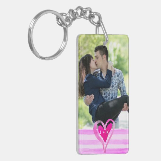 Aangepaste paren 2 x foto-Waterverf Sleutelhanger (Voorkant Links)
