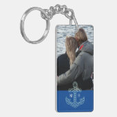 Aangepaste paren Foto-Initialen voor autisch anker Sleutelhanger (Voorkant Links)