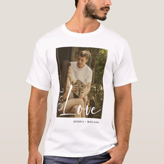 Aangepaste paren Foto T-shirt Gepersonaliseerde On (Voorkant)