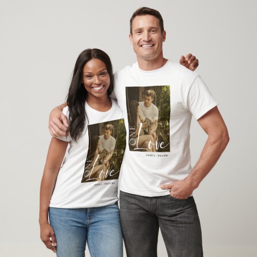Aangepaste paren Foto T-shirt Gepersonaliseerde On (Unisex)