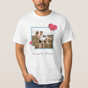 Aangepaste paren Fotonaam Tekst op maat T-shirt