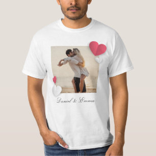 Aangepaste paren Fotonaam Tekst op maat T-shirt