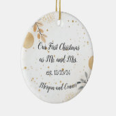 Aangepaste paren Ornament, gepersonaliseerde kerst Keramisch Ornament (Rechts)