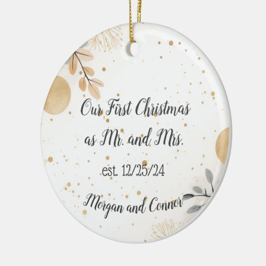 Aangepaste paren Ornament, gepersonaliseerde kerst Keramisch Ornament (Links)