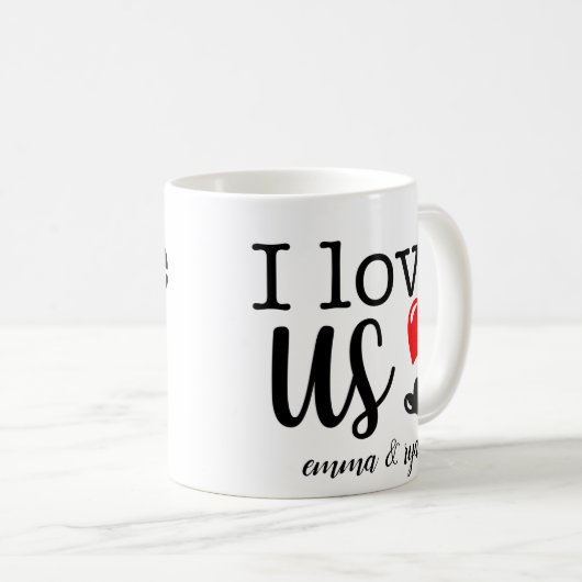 Aangepaste paren waar ik van hou Mok (Voorkant rechts)