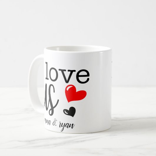 Aangepaste paren waar ik van hou Mok (Voorkant links)