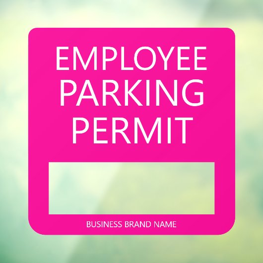Aangepaste parkeervergunning voor werknemers en be raamsticker (Vel 3)