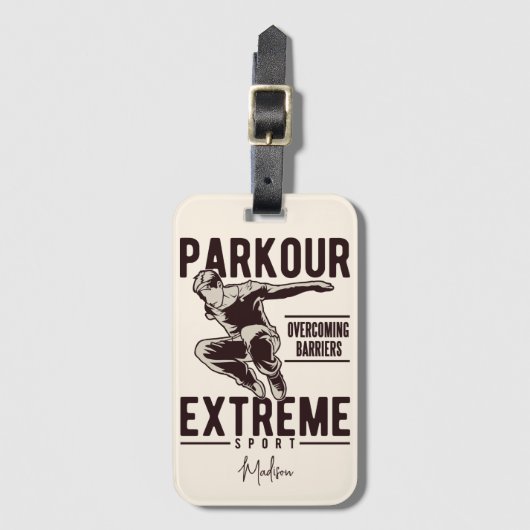 Aangepaste PARKOUR-naam Bagagelabel (Voorkant (verticaal))