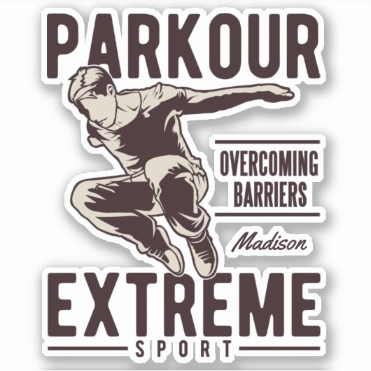 Aangepaste PARKOUR-naam Sticker (Voorkant)