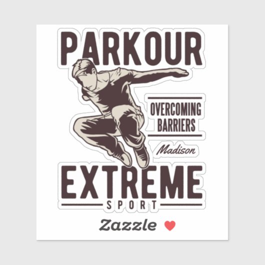 Aangepaste PARKOUR-naam Sticker (Vel)