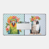 Aangepaste Parrot Flower Crown en mijn liefde voge Bureaumat (Keyboard & Muis)